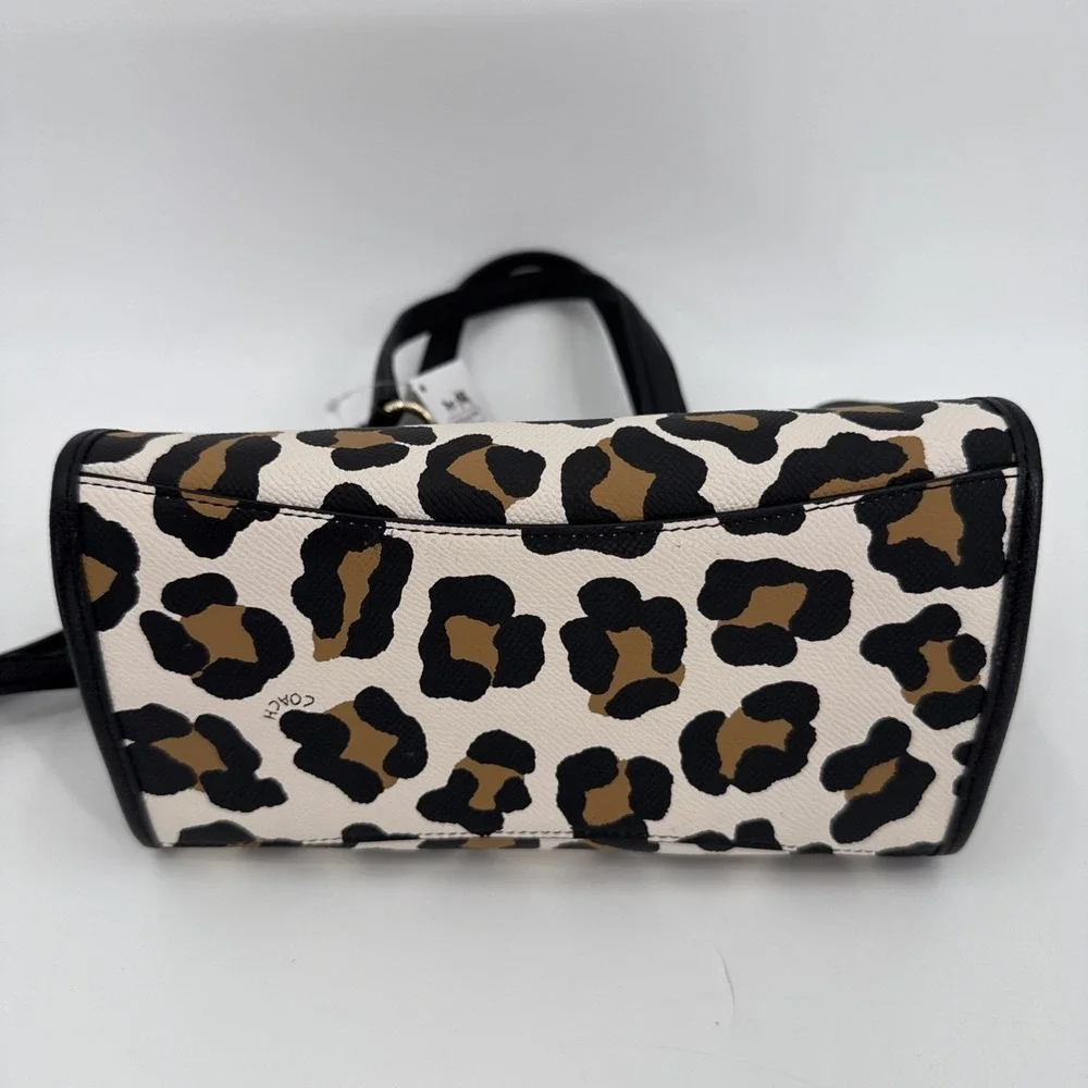 Coach Womens Ocelot Mini Crosby Satchel Crossbody Handbag Sophisticated NWT